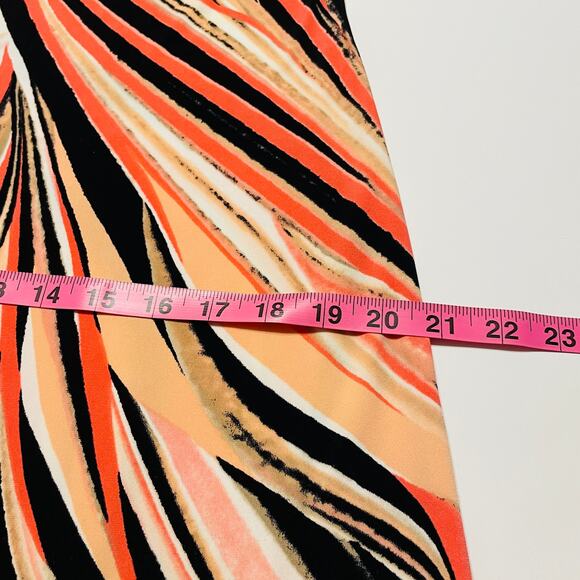 Calvin Klein Peach Swirl Abstract Print Colorful Shift Dress Women Sz 6 - Picture 11 of 14